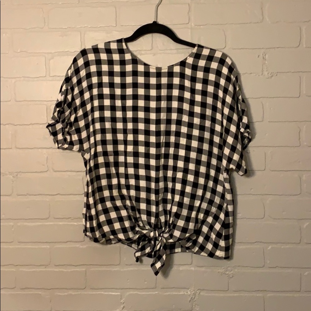 Madewell short sleeve front tie